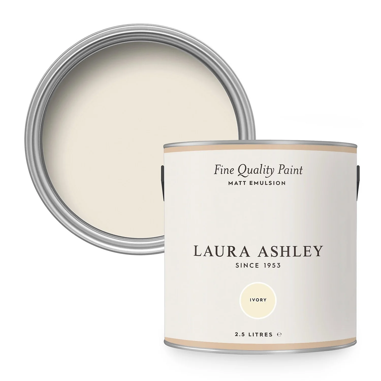 Laura Ashley Matt Emulsion Paint Ivory - 2.5L 1 Laura Ashley Matt Emulsion Paint Ivory - 2.5L