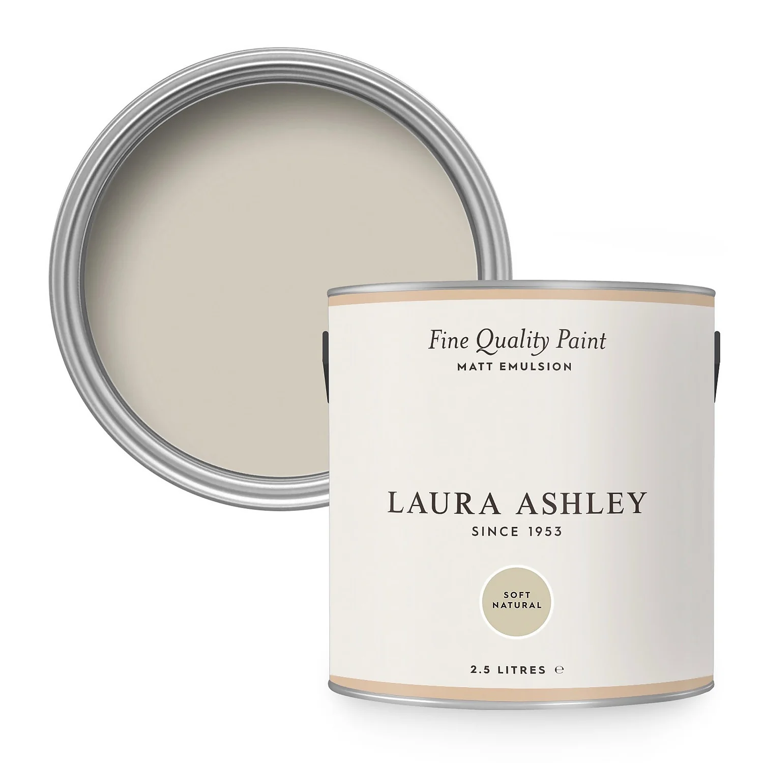 Laura Ashley Matt Emulsion Paint Soft Natural - 2.5L 1 Laura Ashley Matt Emulsion Paint Soft Natural - 2.5L