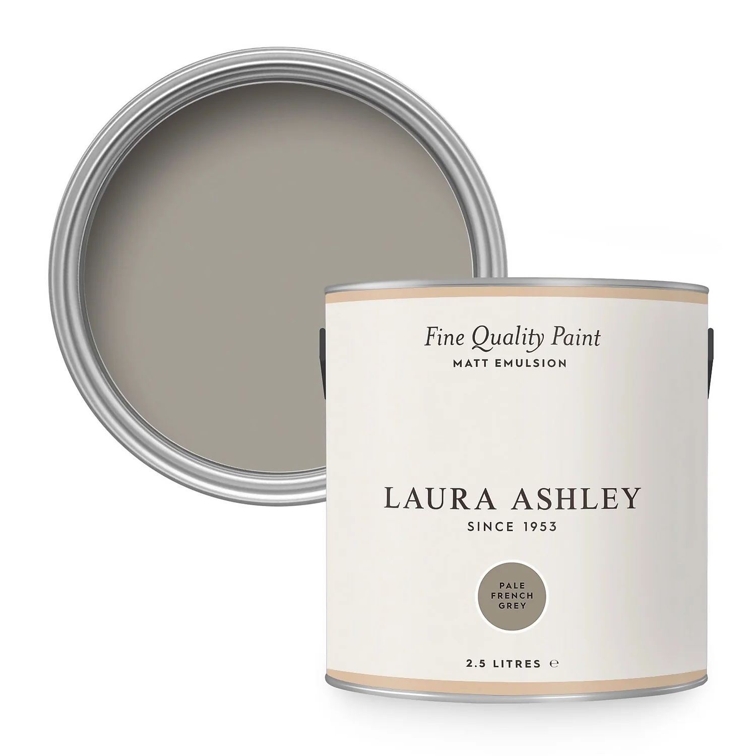 Laura Ashley Matt Emulsion Paint Pale French Grey - 2.5L 1 Laura Ashley Matt Emulsion Paint Pale French Grey - 2.5L