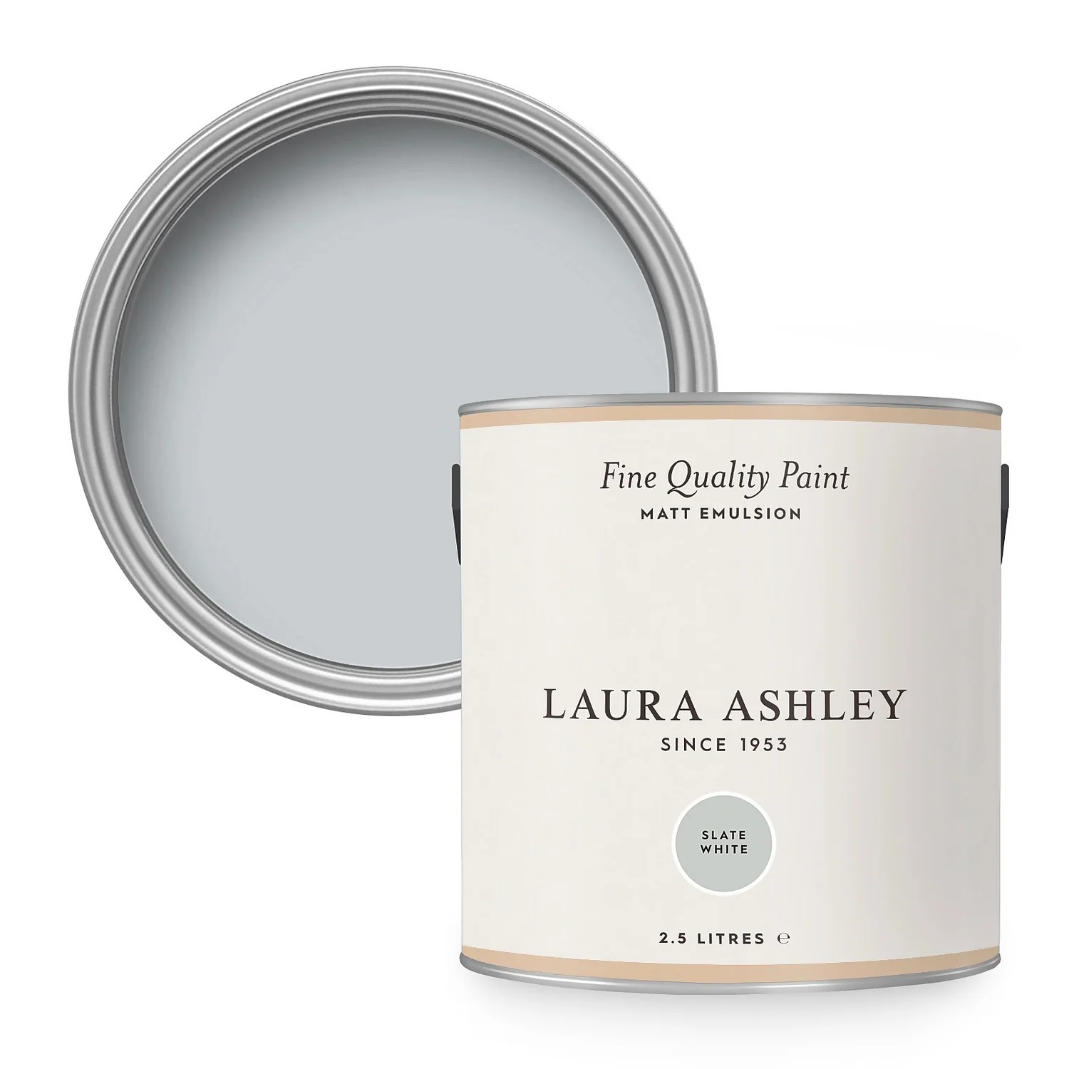 Laura Ashley Matt Emulsion Paint Slate White - 2.5L 1 Laura Ashley Matt Emulsion Paint Slate White - 2.5L