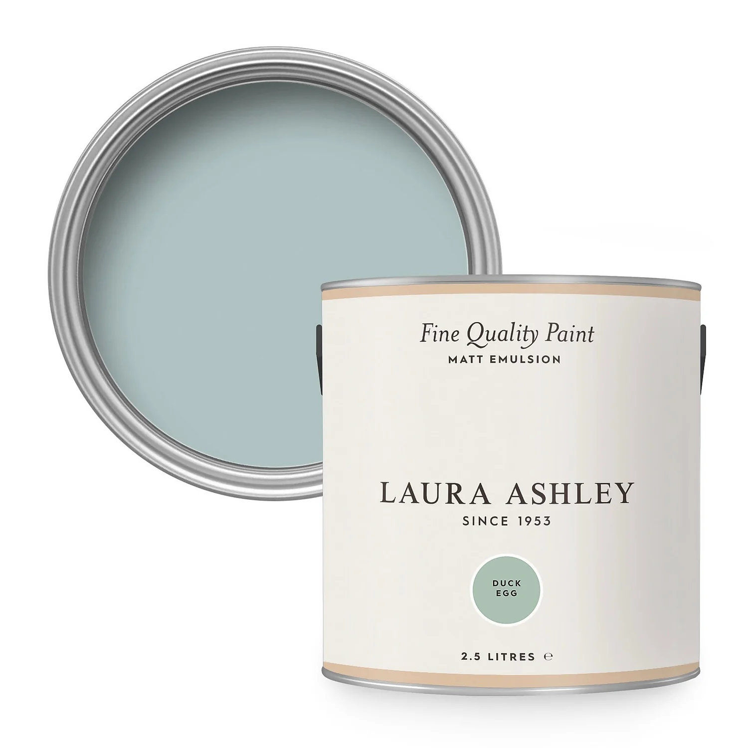 Laura Ashley Matt Emulsion Paint Duck Egg - 2.5L 1 Laura Ashley Matt Emulsion Paint Duck Egg - 2.5L