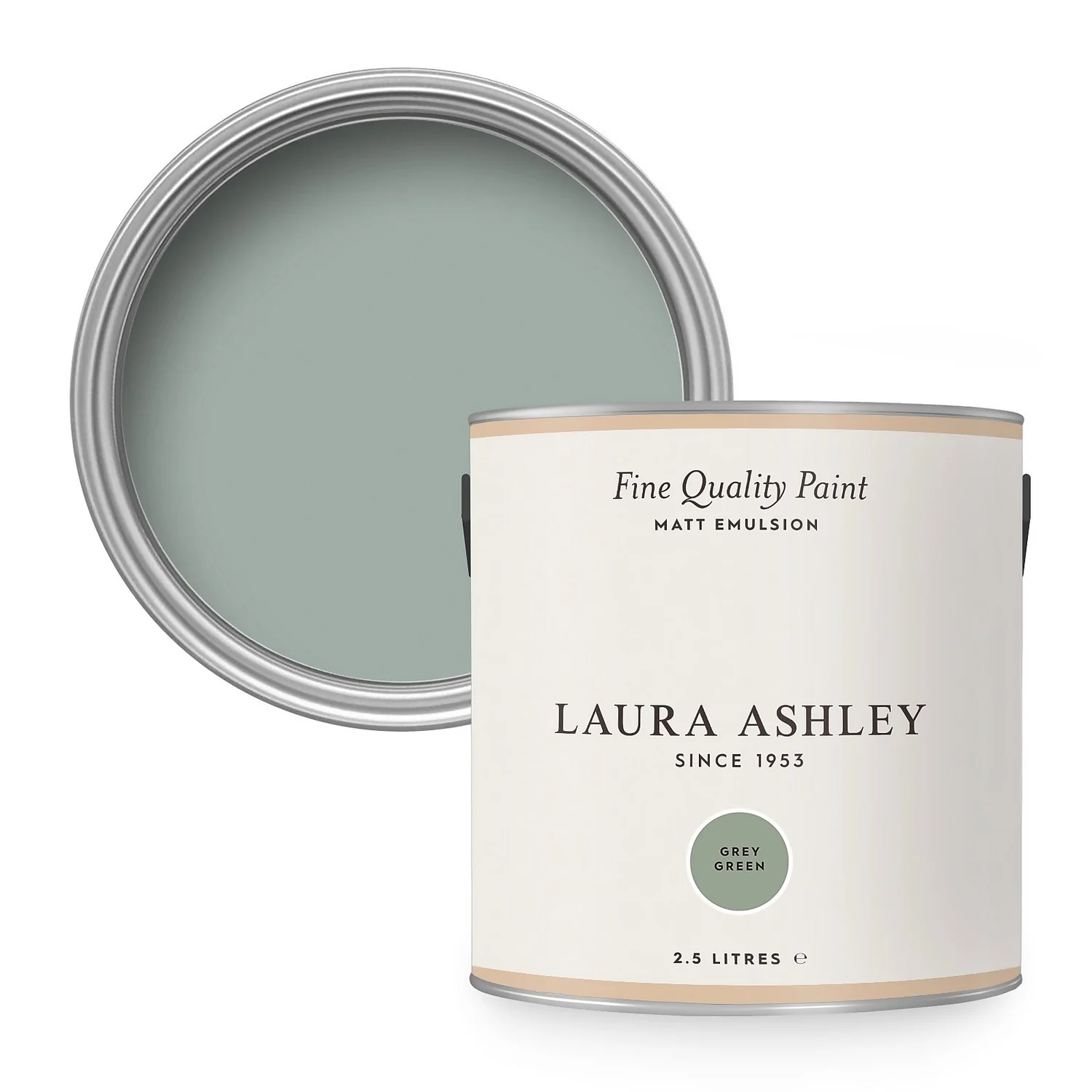 Laura Ashley Matt Emulsion Paint Grey Green - 2.5L 1 Laura Ashley Matt Emulsion Paint Grey Green - 2.5L