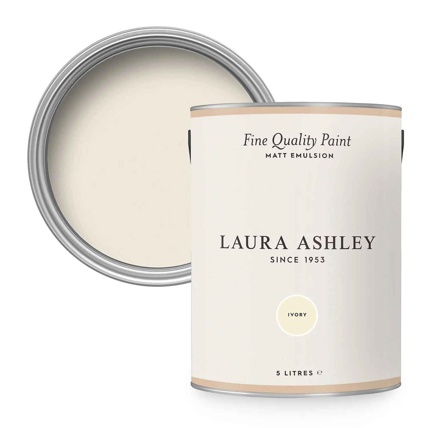 Laura Ashley Matt Emulsion Paint Ivory - 5L 1 Laura Ashley Matt Emulsion Paint Ivory - 5L