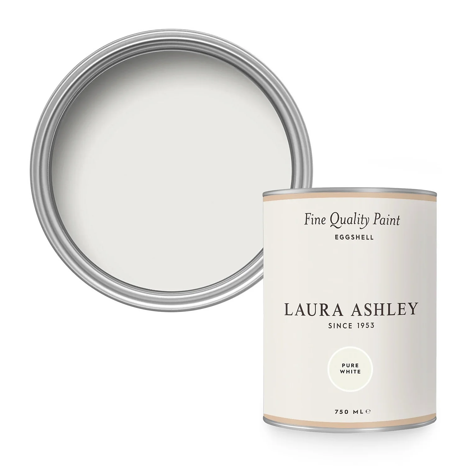 Laura Ashley Eggshell Paint Pure White - 750ml 1 Laura Ashley Eggshell Paint Pure White - 750ml