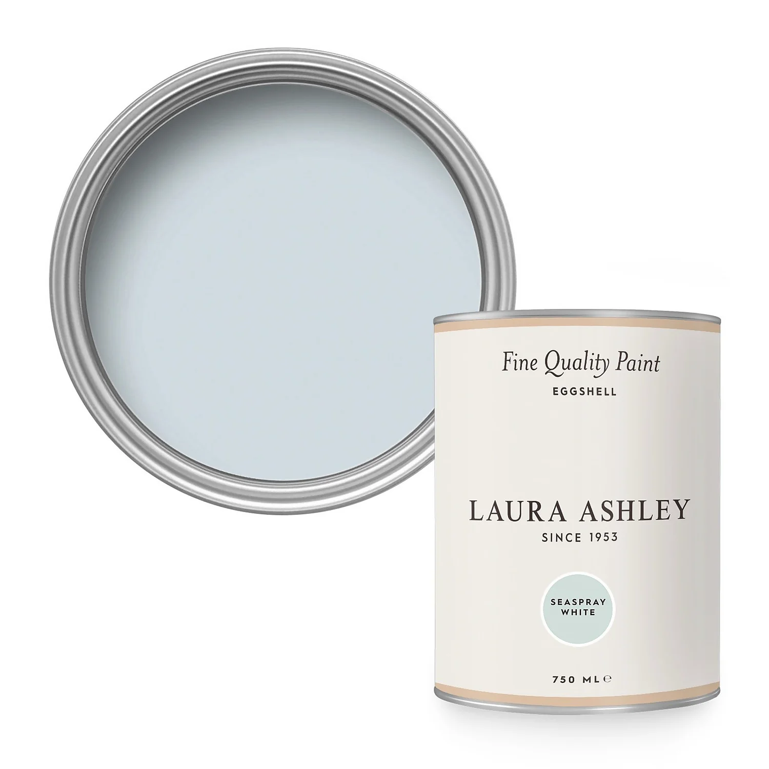Laura Ashley Eggshell Paint Seaspray White - 750ml 1 Laura Ashley Eggshell Paint Seaspray White - 750ml