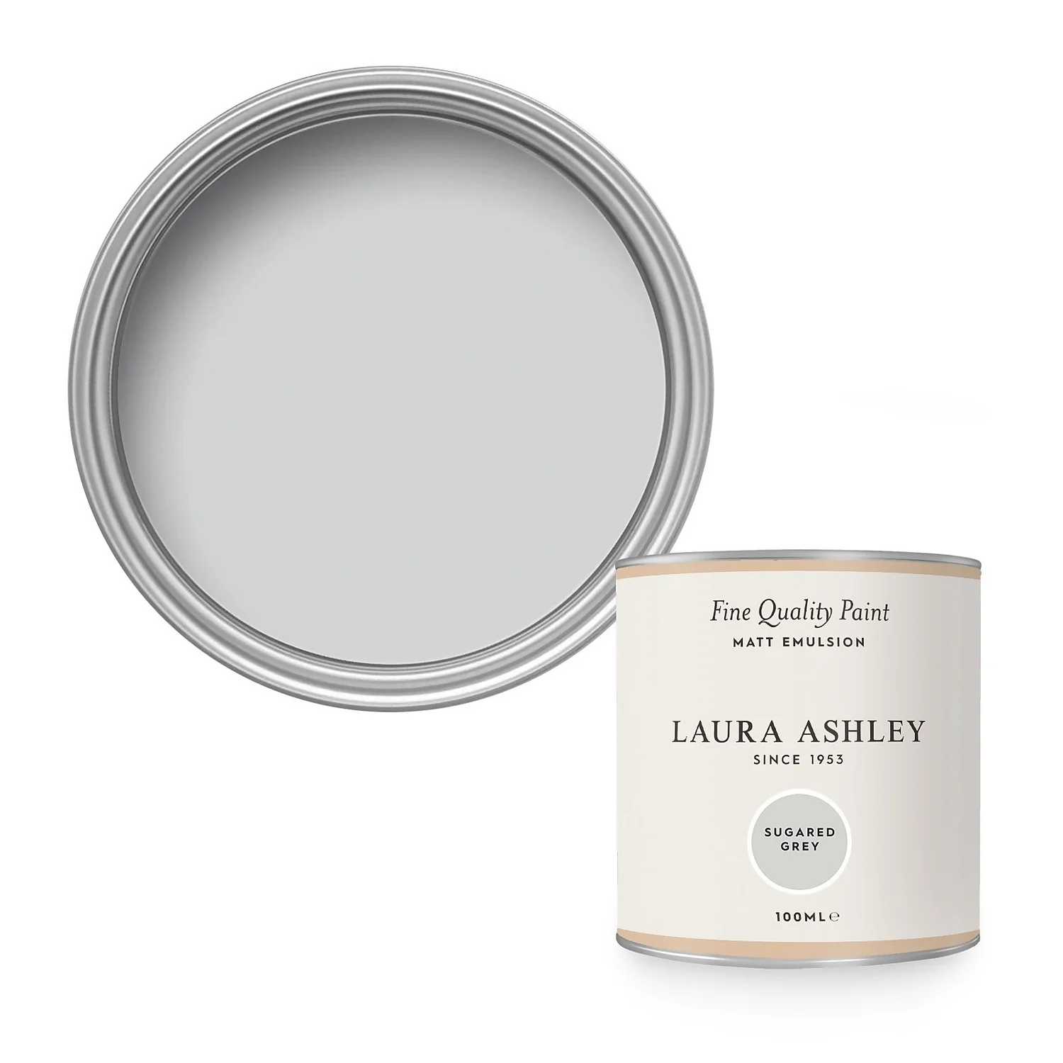 Laura Ashley Matt Emulsion Paint Sugared Grey Tester 100ml 1 Laura Ashley Matt Emulsion Paint Sugared Grey Tester 100ml