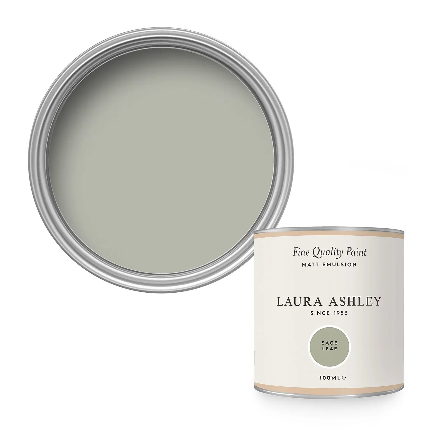 Laura Ashley Matt Emulsion Paint Sage Leaf Tester 100ml 1 Laura Ashley Matt Emulsion Paint Sage Leaf Tester 100ml