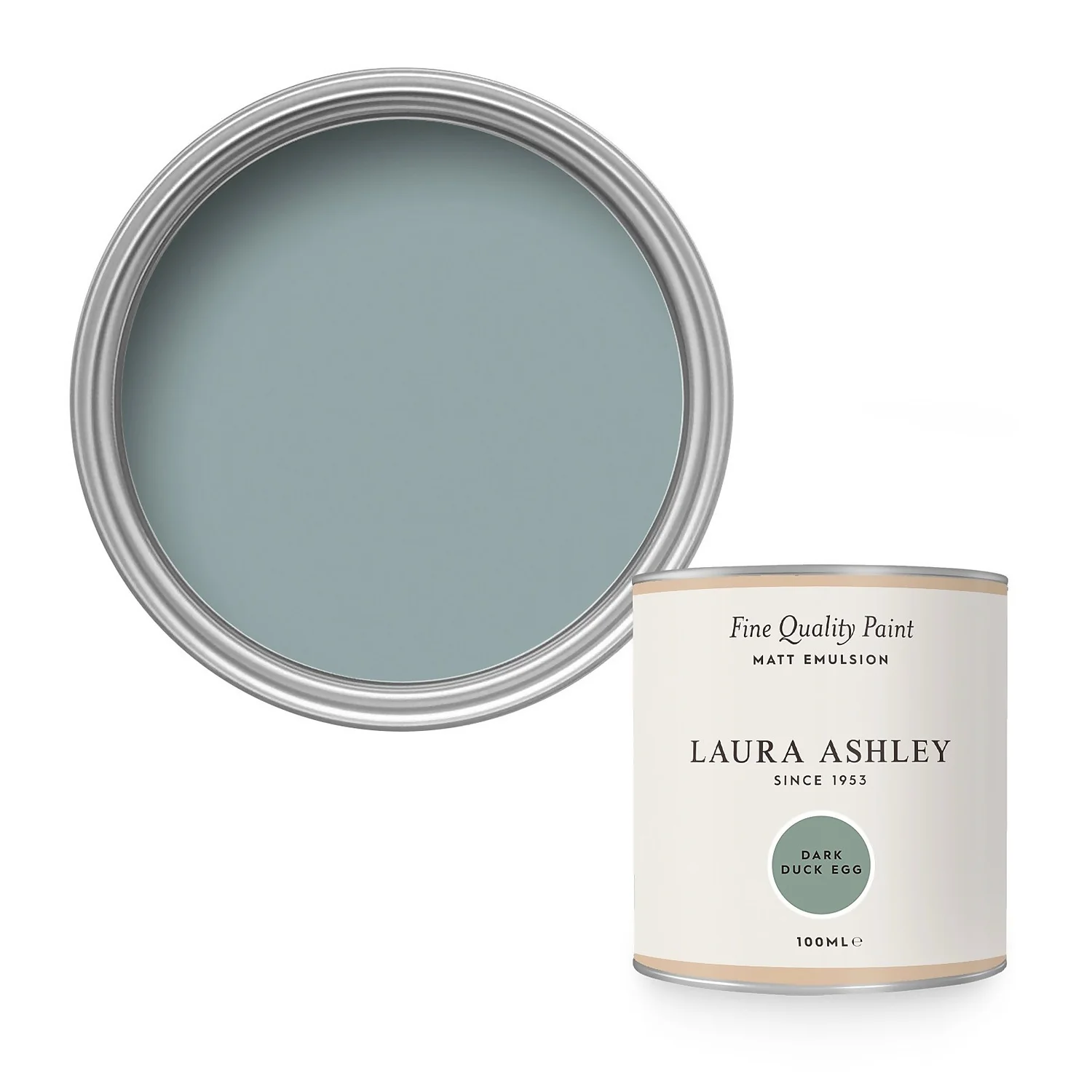 Laura Ashley Matt Emulsion Paint Dark Duck Egg Tester 100ml 1 Laura Ashley Matt Emulsion Paint Dark Duck Egg Tester 100ml