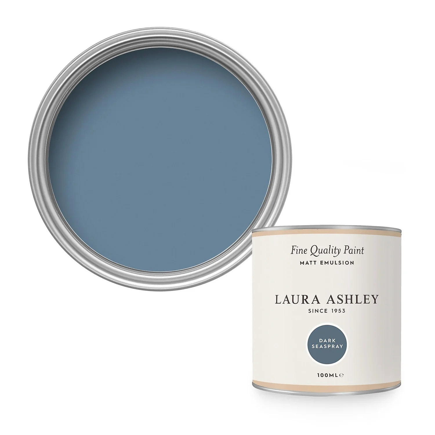 Laura Ashley Matt Emulsion Paint Dark Seaspray Tester - 100ml 1 Laura Ashley Matt Emulsion Paint Dark Seaspray Tester - 100ml