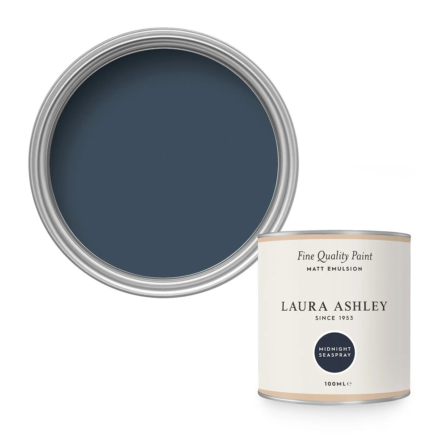 Laura Ashley Matt Emulsion Paint Midnight Seaspray - Tester 100ml 1 Laura Ashley Matt Emulsion Paint Midnight Seaspray - Tester 100ml
