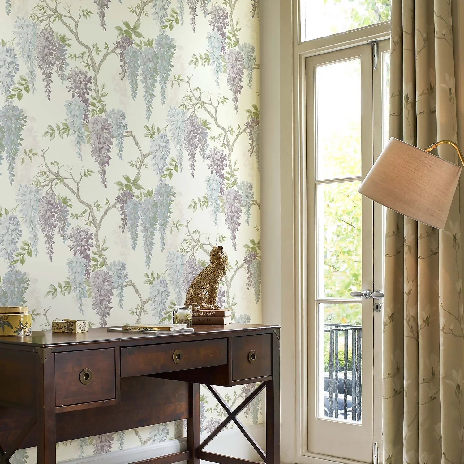Laura Ashley Wisteria Garden Pale Iris Wallpaper 2 Laura Ashley Wisteria Garden Pale Iris Wallpaper - Image 2