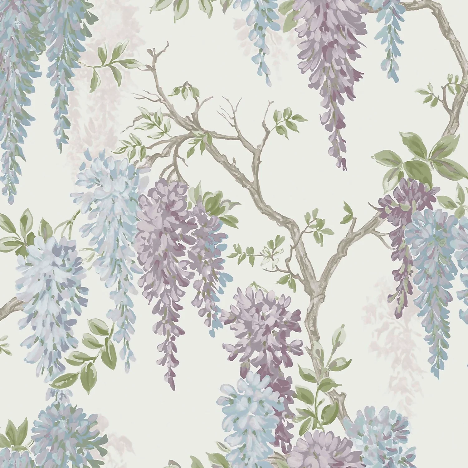 Laura Ashley Wisteria Garden Pale Iris Wallpaper 1 Laura Ashley Wisteria Garden Pale Iris Wallpaper