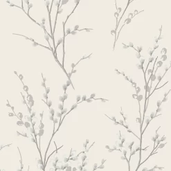 Laura Ashley Pussy Willow Off White/Midnight Wallpaper