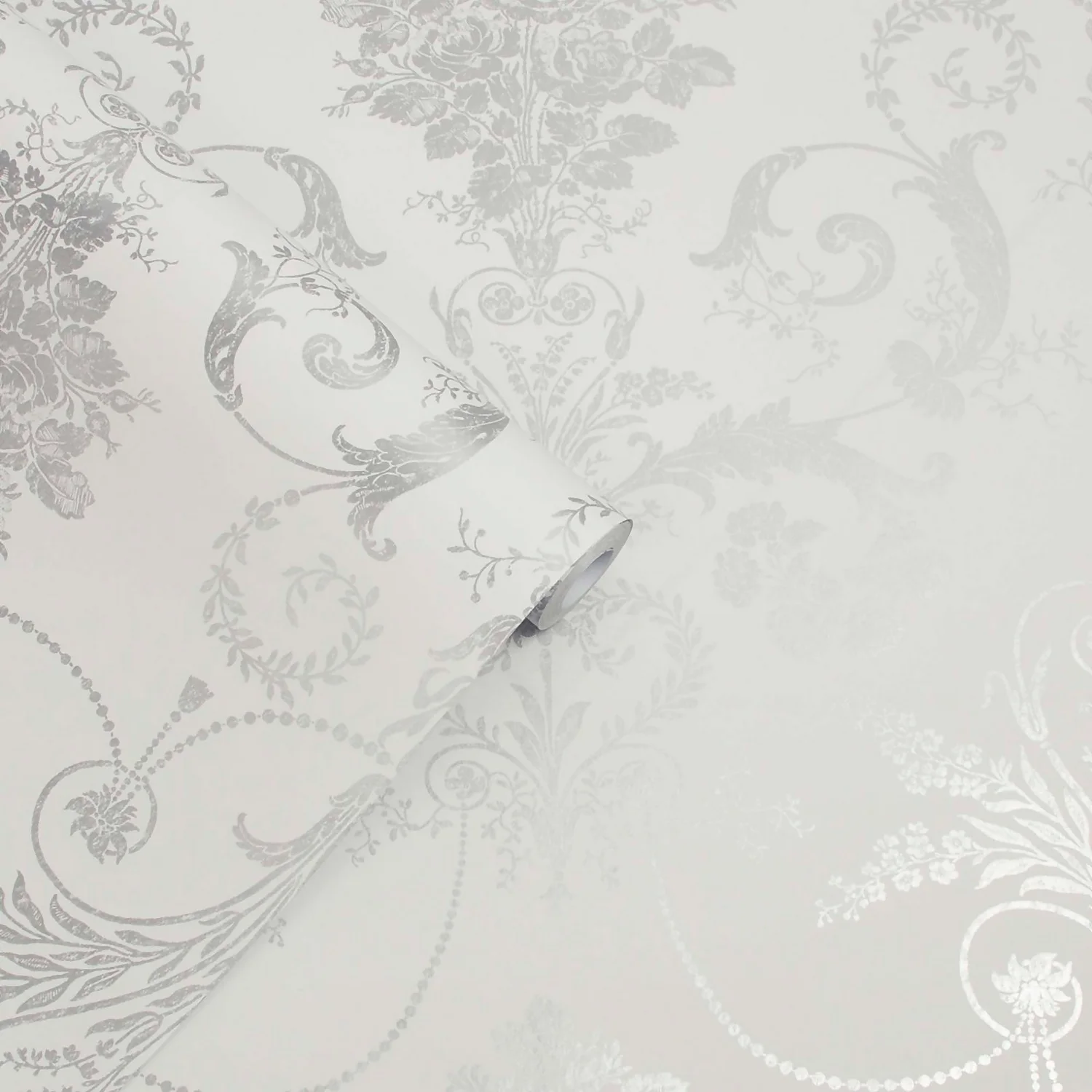 Laura Ashley Josette Metallic Silver Wallpaper 3 Laura Ashley Josette Metallic Silver Wallpaper - Image 3
