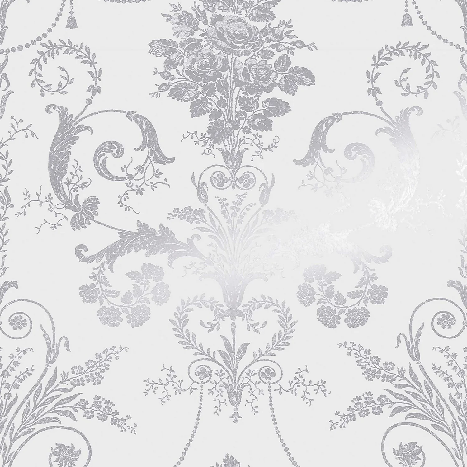 Laura Ashley Josette Metallic Silver Wallpaper 1 Laura Ashley Josette Metallic Silver Wallpaper