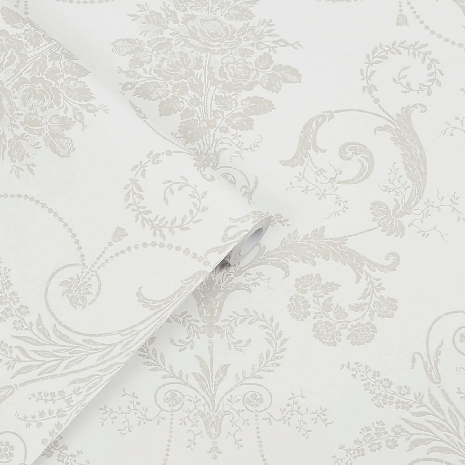 Laura Ashley Josette Dove Grey/White Wallpaper 3 Laura Ashley Josette Dove Grey/White Wallpaper - Image 3