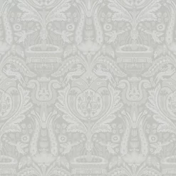Laura Ashley Heraldic Damask Slate Grey Wallpaper
