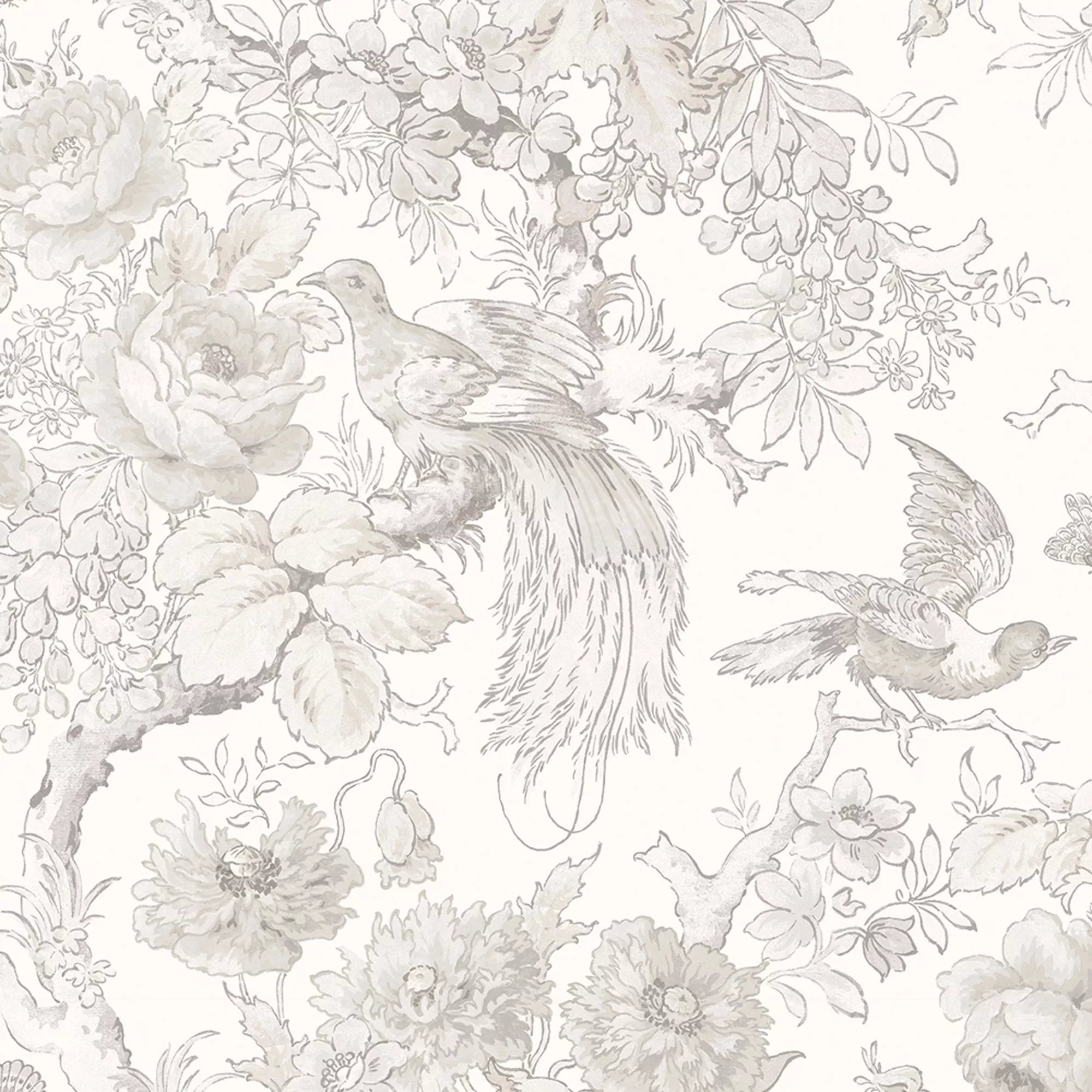 Laura Ashley A Birtle Dove Grey Floral Smooth Wallpaper 2 Laura Ashley A Birtle Dove Grey Floral Smooth Wallpaper - Image 2