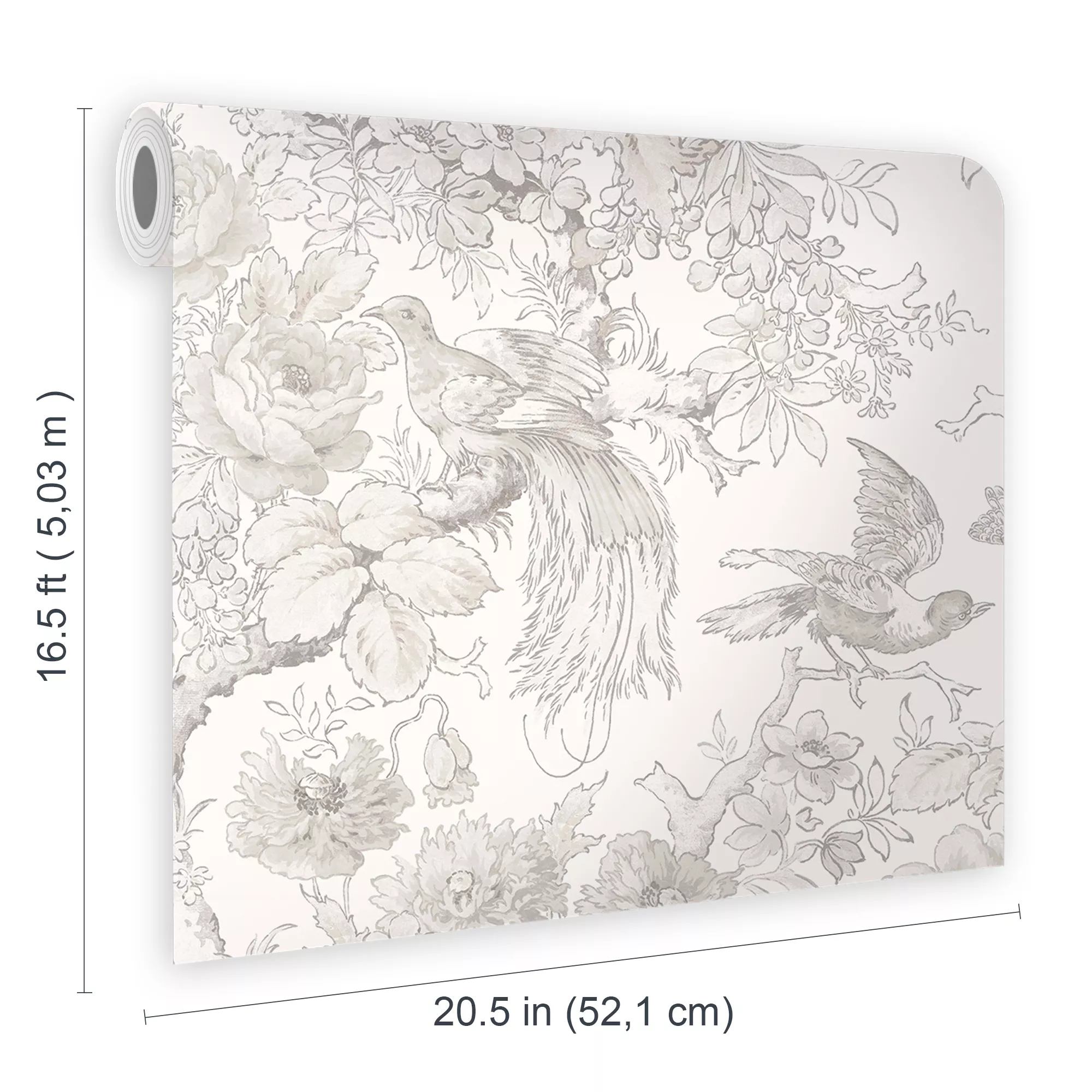 Laura Ashley A Birtle Dove Grey Floral Smooth Wallpaper 4 Laura Ashley A Birtle Dove Grey Floral Smooth Wallpaper - Image 4