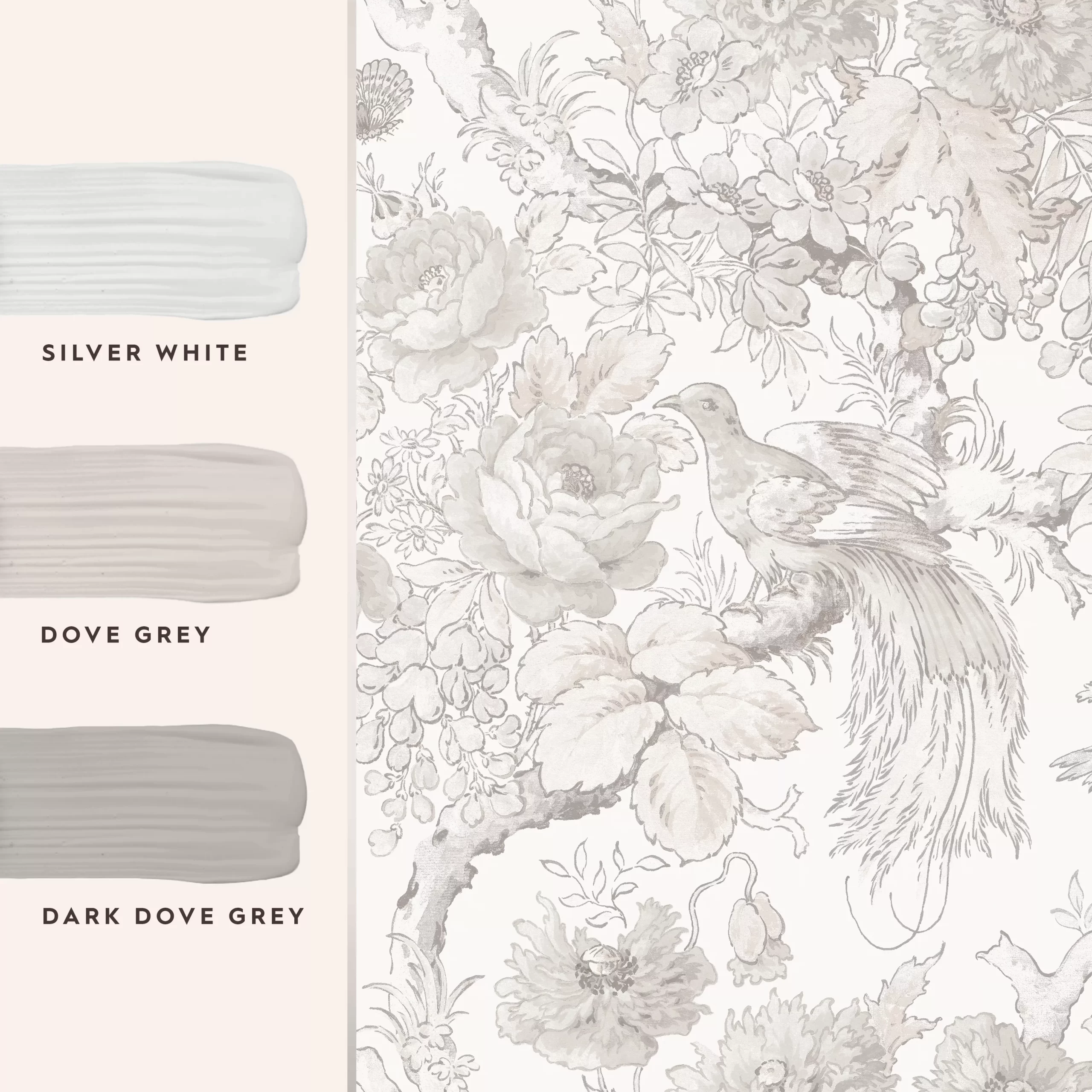 Laura Ashley A Birtle Dove Grey Floral Smooth Wallpaper 7 Laura Ashley A Birtle Dove Grey Floral Smooth Wallpaper - Image 7