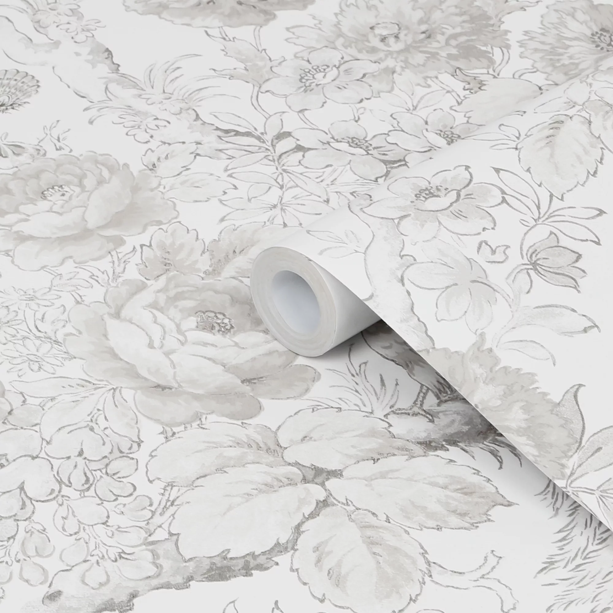 Laura Ashley A Birtle Dove Grey Floral Smooth Wallpaper 1 Laura Ashley A Birtle Dove Grey Floral Smooth Wallpaper