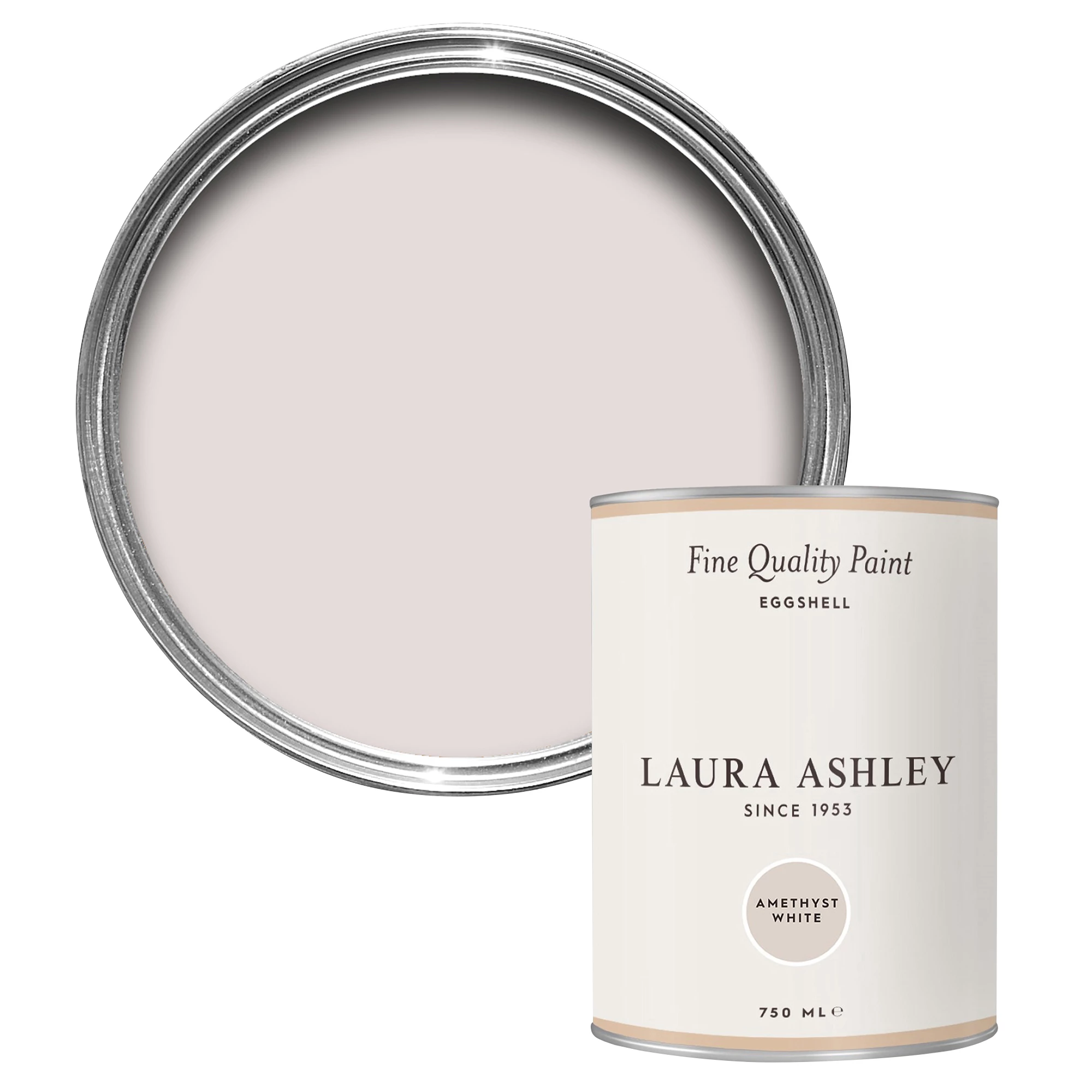 Laura Ashley Amethyst White Eggshell Emulsion Paint, 750ml 1 Laura Ashley Amethyst White Eggshell Emulsion Paint, 750ml