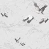 Laura Ashley Animalia Bird Silver Effect Smooth Wallpaper
