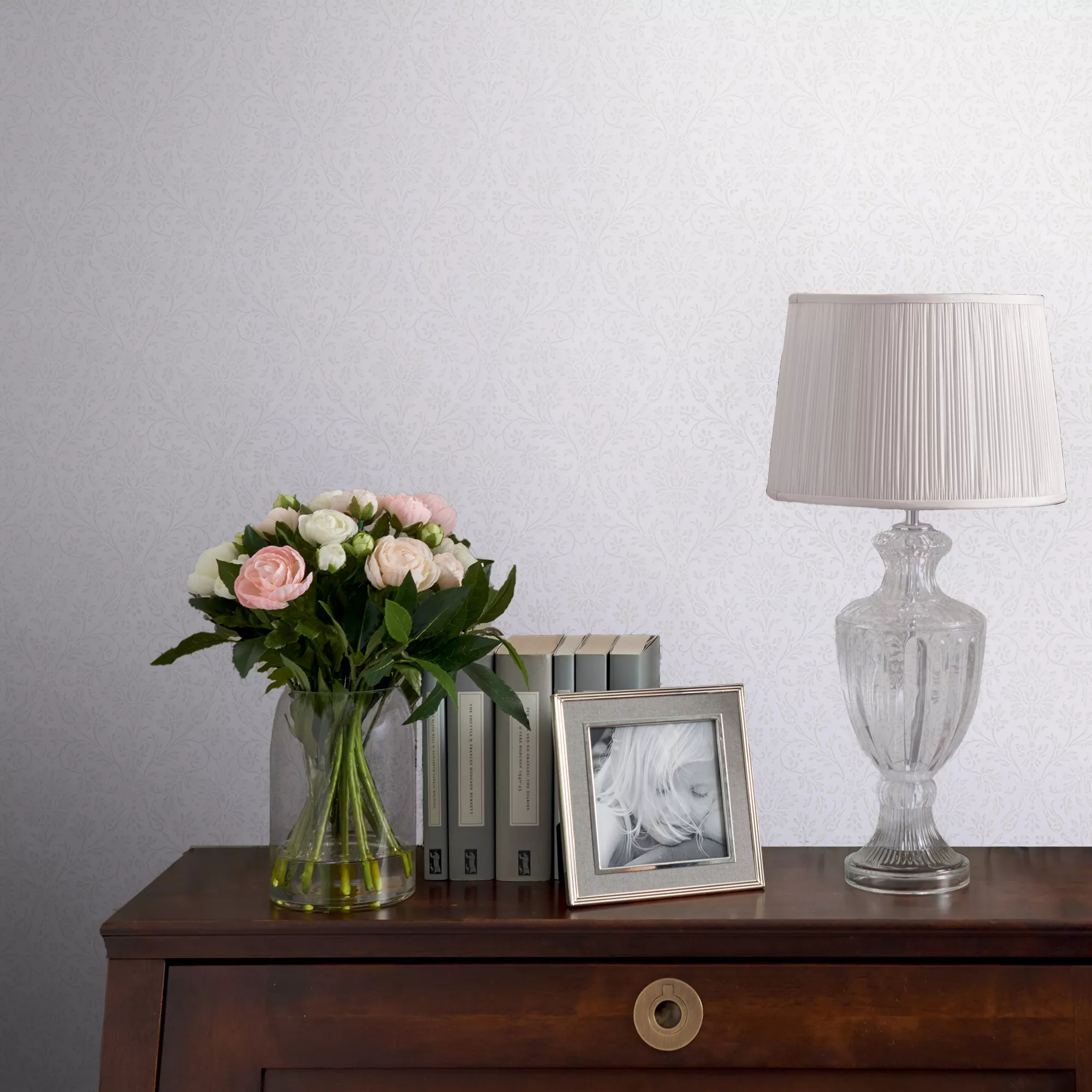 Laura Ashley Annecy White Damask Smooth Wallpaper 5 Laura Ashley Annecy White Damask Smooth Wallpaper - Image 5