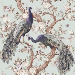 Laura Ashley Belvedere Duck Egg Peacock Smooth Wallpaper