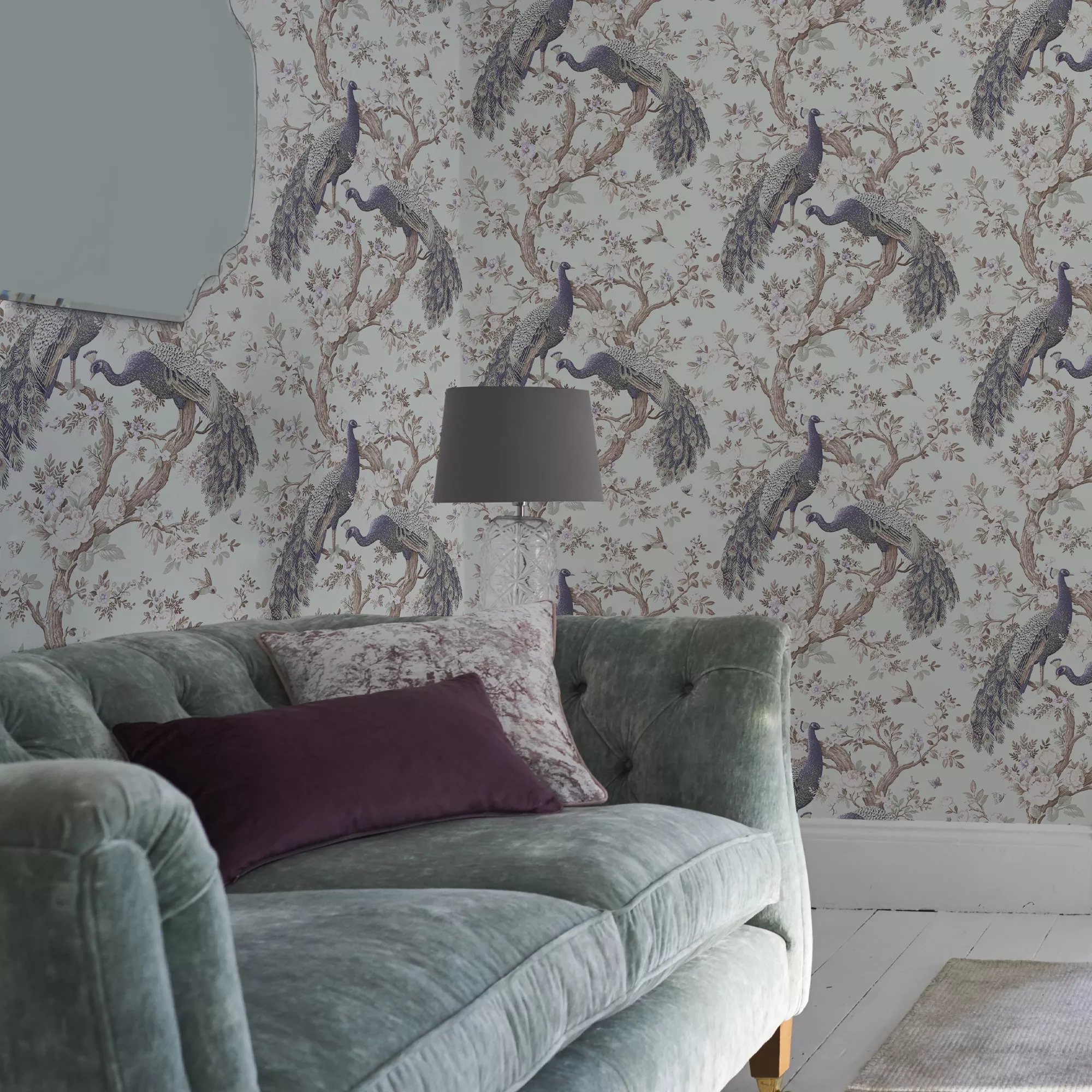 Laura Ashley Belvedere Duck Egg Peacock Smooth Wallpaper 5 Laura Ashley Belvedere Duck Egg Peacock Smooth Wallpaper - Image 5