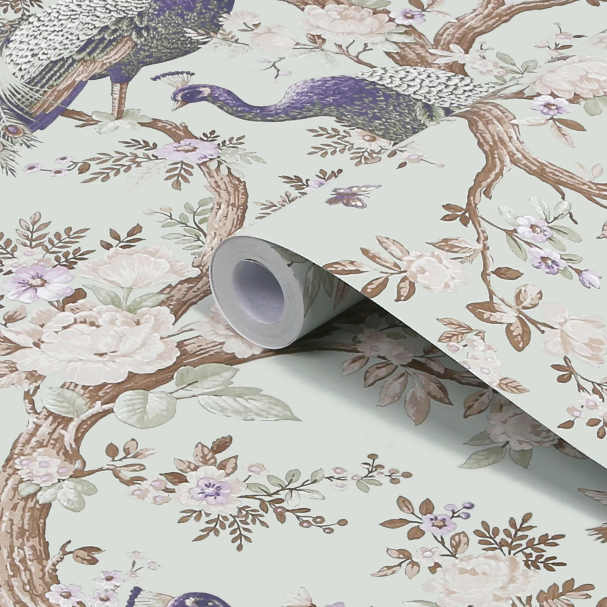Laura Ashley Belvedere Duck Egg Peacock Smooth Wallpaper 2 Laura Ashley Belvedere Duck Egg Peacock Smooth Wallpaper - Image 2
