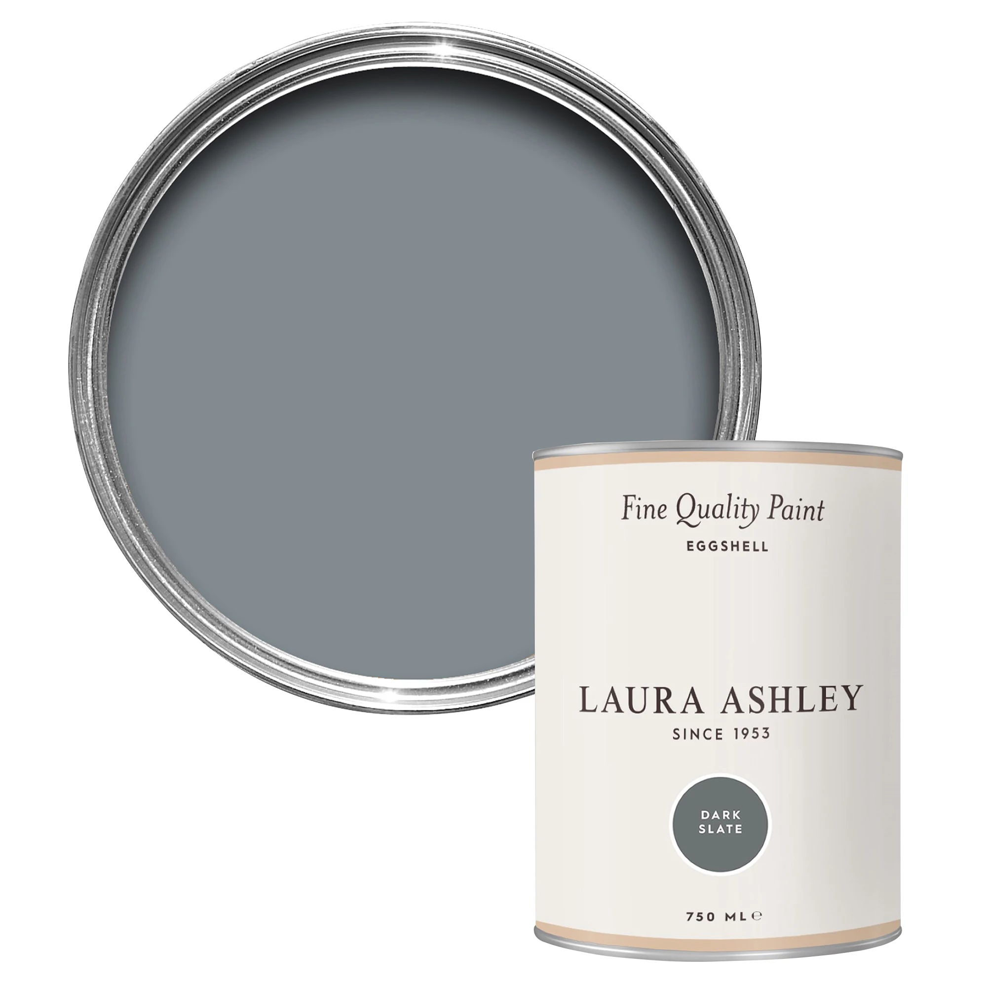 Laura Ashley Dark Slate Eggshell Emulsion Paint, 750ml 1 Laura Ashley Dark Slate Eggshell Emulsion Paint, 750ml