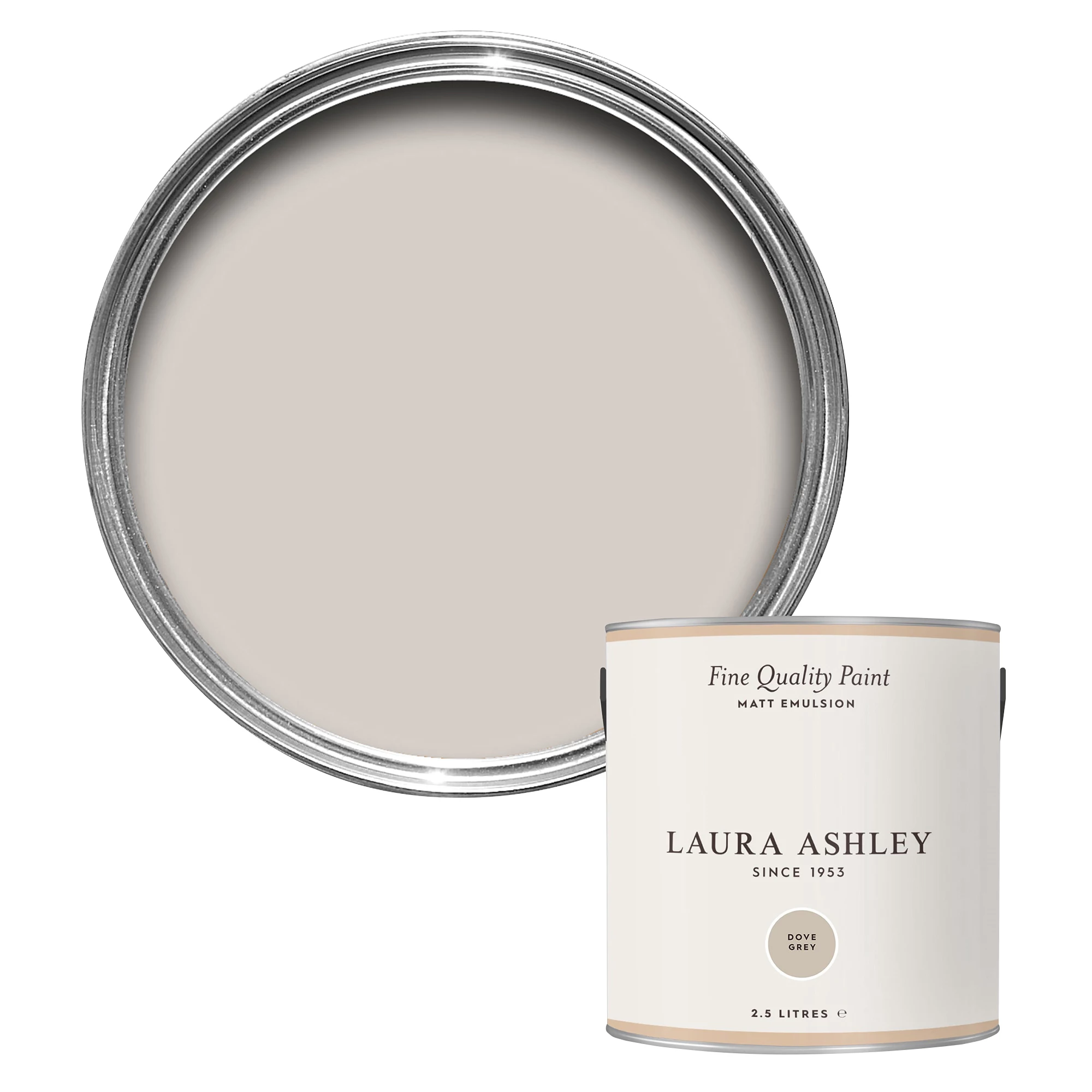 Laura Ashley Dove Grey Matt Emulsion Paint, 2.5L 1 Laura Ashley Dove Grey Matt Emulsion Paint, 2.5L