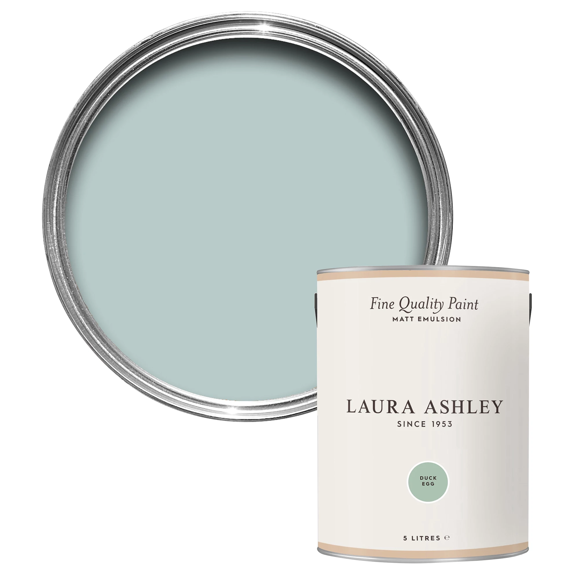 Laura Ashley Duck Egg Matt Emulsion Paint, 5L 1 Laura Ashley Duck Egg Matt Emulsion Paint, 5L