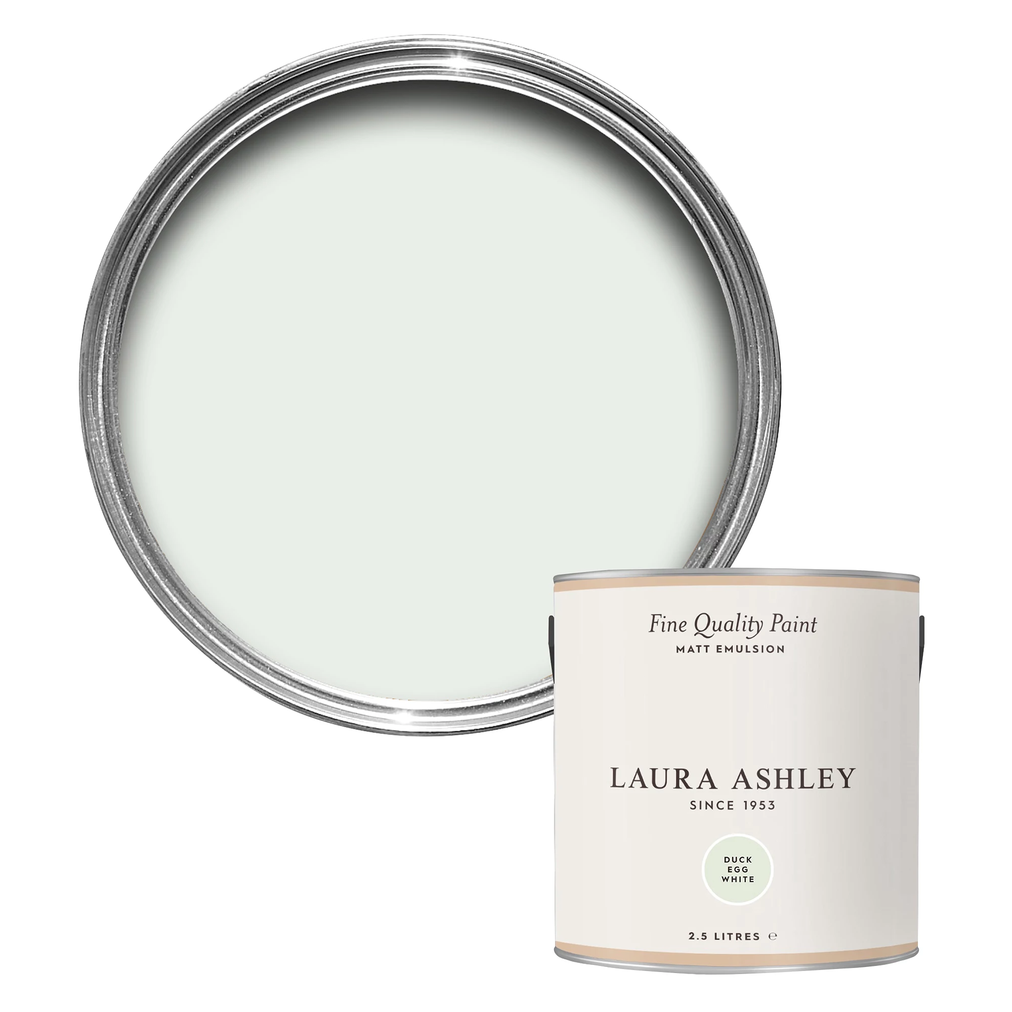 Laura Ashley Duck Egg White Matt Emulsion Paint, 2.5L 1 Laura Ashley Duck Egg White Matt Emulsion Paint, 2.5L