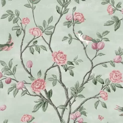 Laura Ashley Eglantine Eau De Nil Trail Smooth Wallpaper