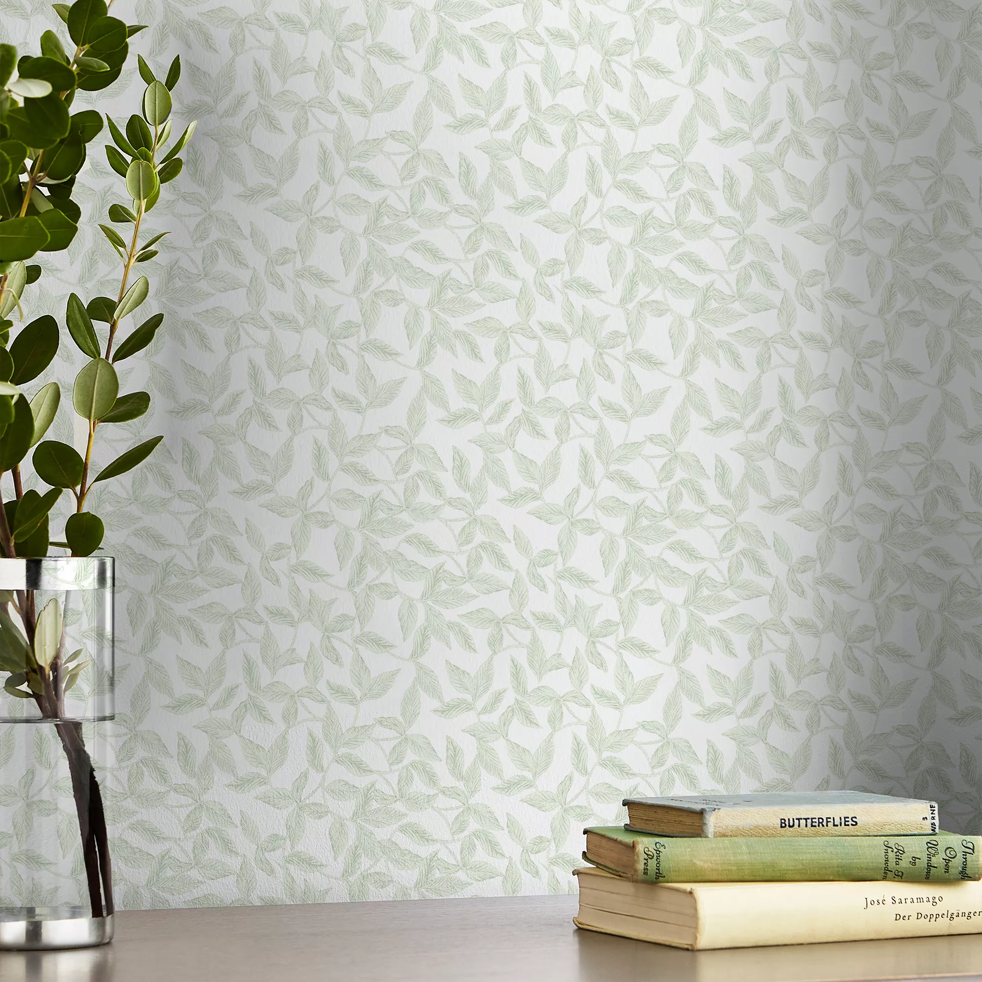 Laura Ashley Erwood Eau De Nil Leaves Smooth Wallpaper 3 Laura Ashley Erwood Eau De Nil Leaves Smooth Wallpaper - Image 3