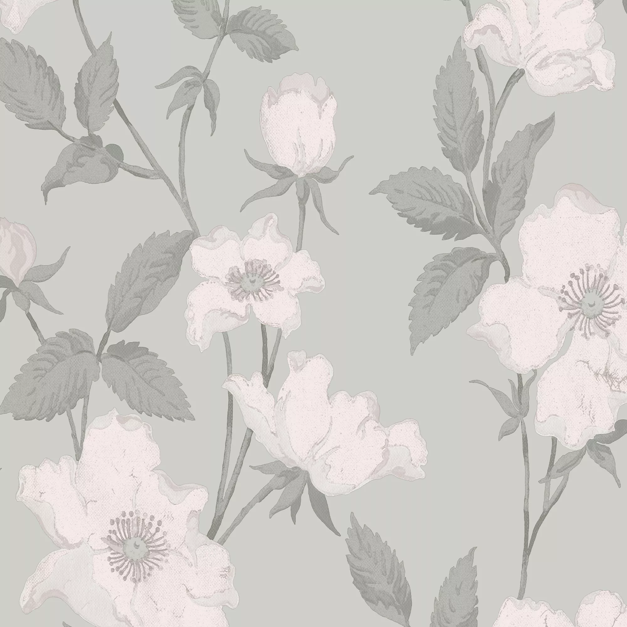 Laura Ashley Fleurir Smoke Green Floral Smooth Wallpaper 3 Laura Ashley Fleurir Smoke Green Floral Smooth Wallpaper - Image 3