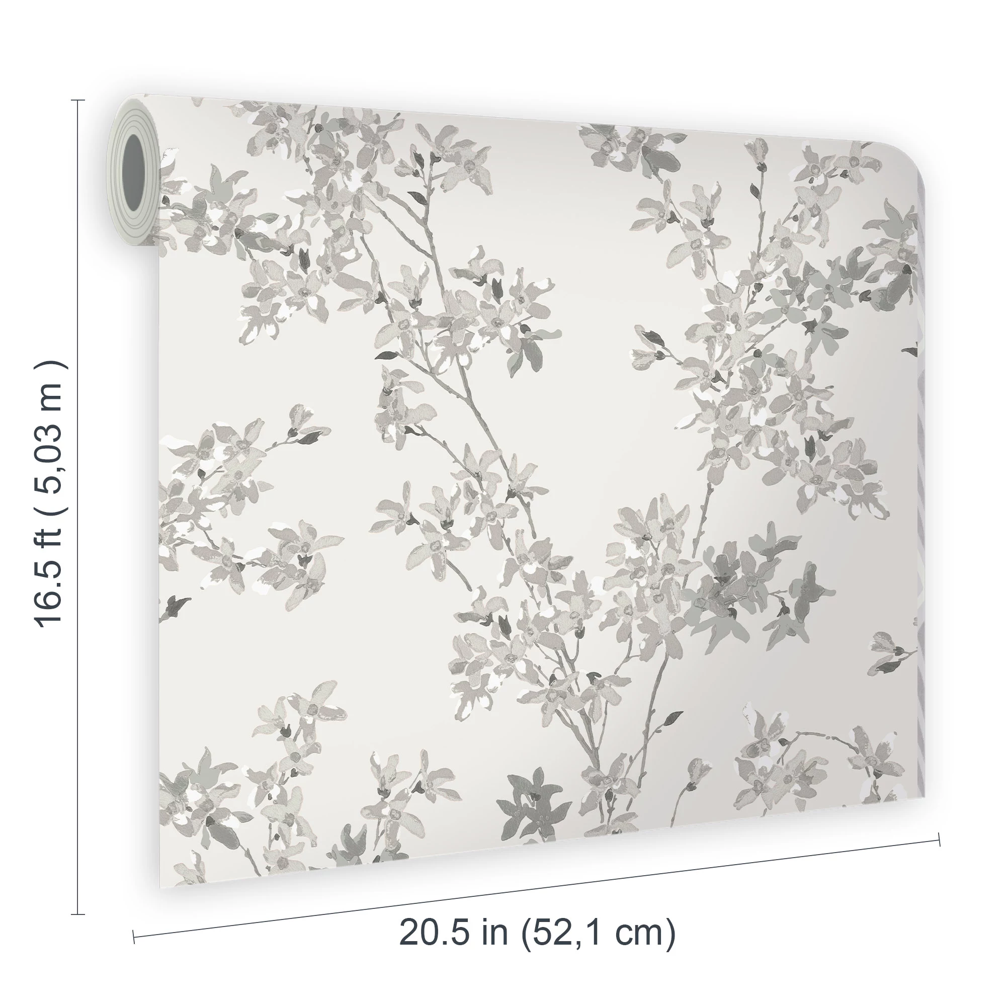 Laura Ashley Forstyhia Steel Floral Smooth Wallpaper 6 Laura Ashley Forstyhia Steel Floral Smooth Wallpaper - Image 6
