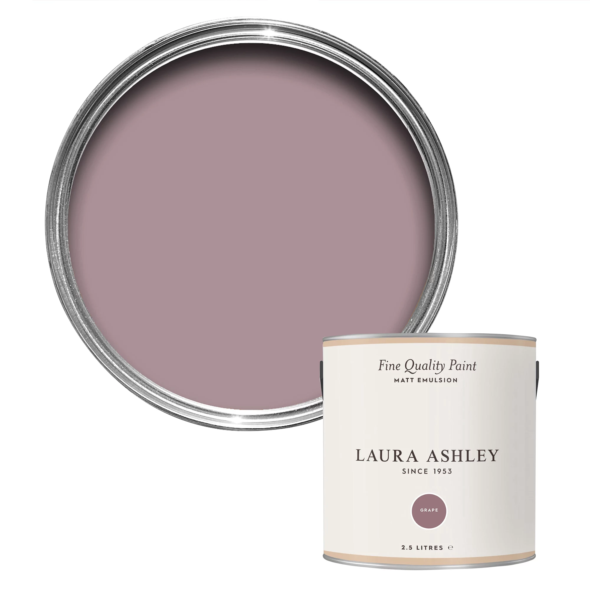 Laura Ashley Grape Matt Emulsion Paint, 2.5L 1 Laura Ashley Grape Matt Emulsion Paint, 2.5L