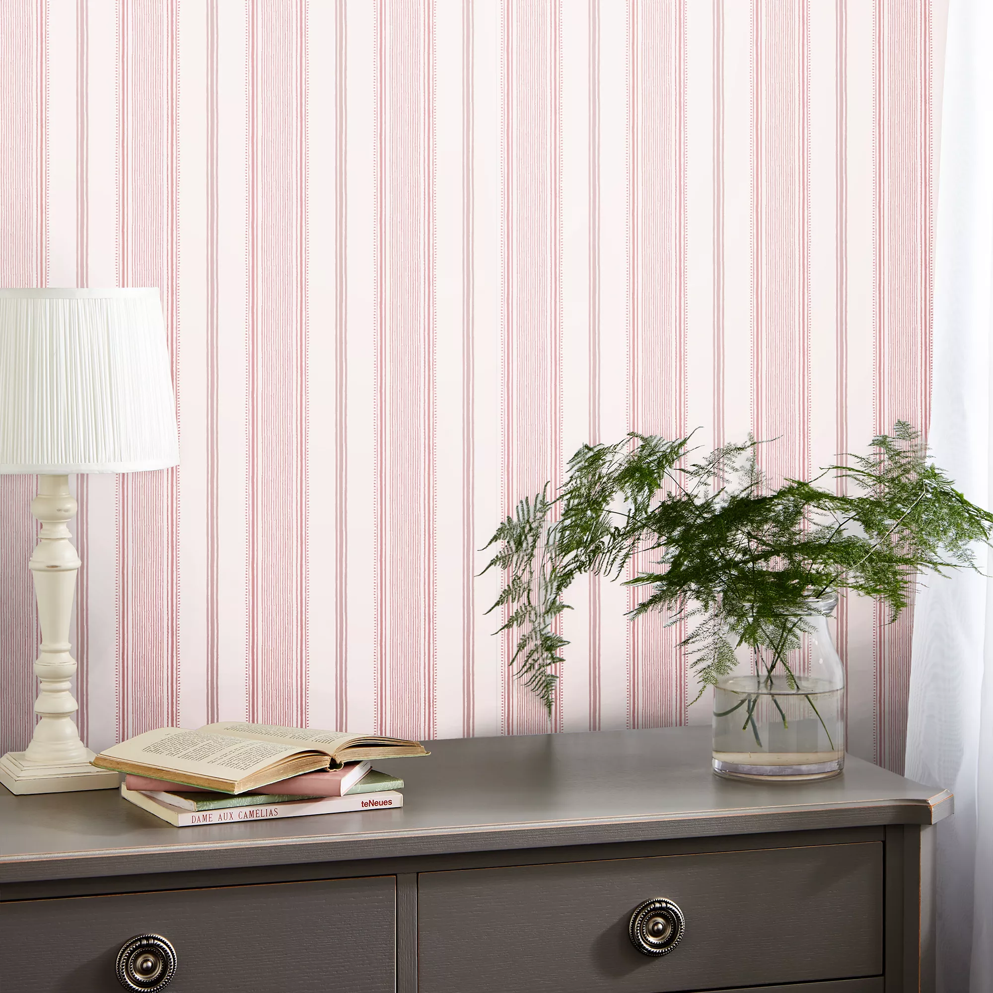 Laura Ashley Heacham Blush Stripe Smooth Wallpaper 3 Laura Ashley Heacham Blush Stripe Smooth Wallpaper - Image 3
