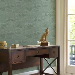 Laura Ashley Heritage Inspired Green Animal Smooth Wallpaper -Laura Ashley Sales Store laura ashley heritage inspired green animal smooth wallpaper5011583523966 20i bq