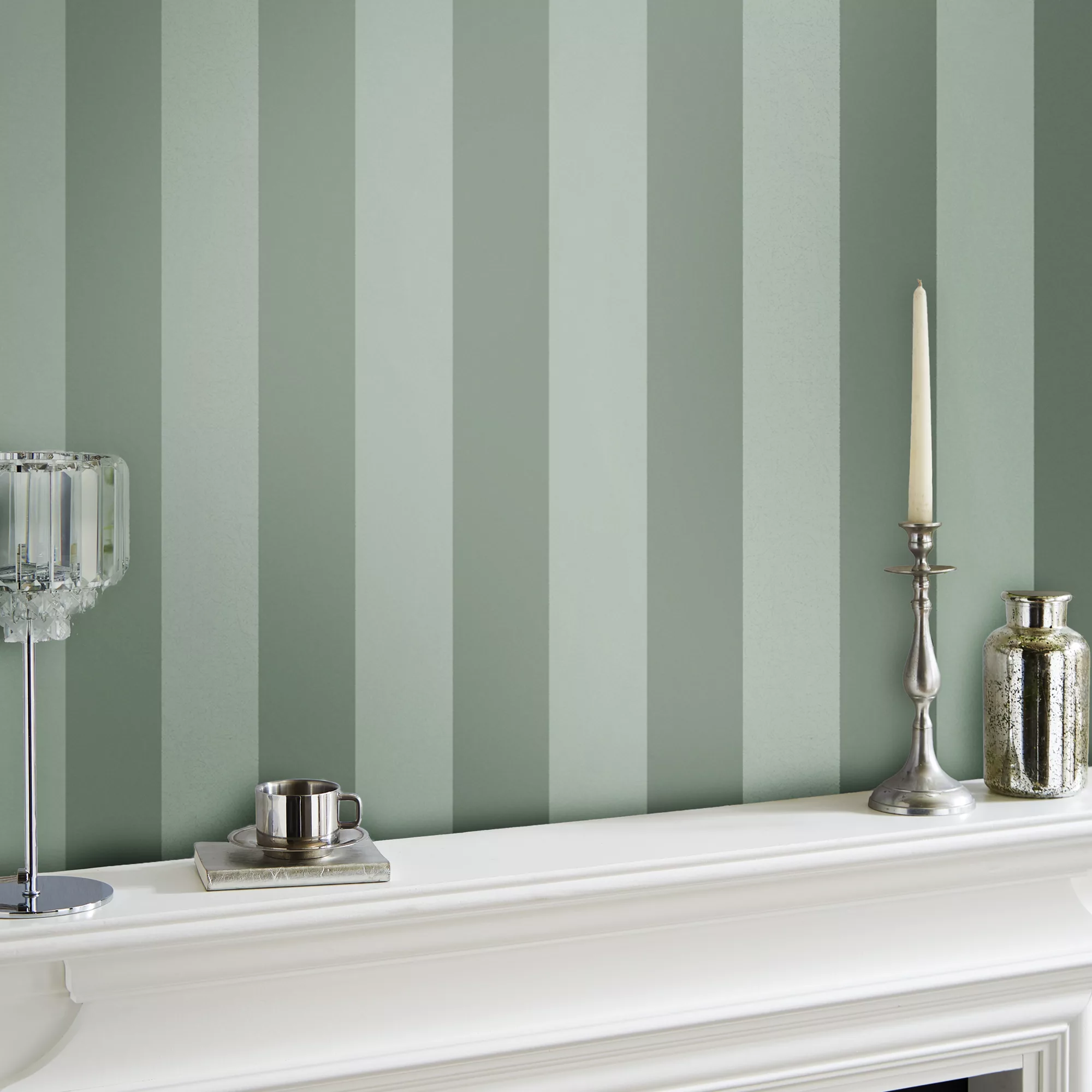 Laura Ashley Heritage Inspired Green Stripe Smooth Wallpaper 3 Laura Ashley Heritage Inspired Green Stripe Smooth Wallpaper - Image 3