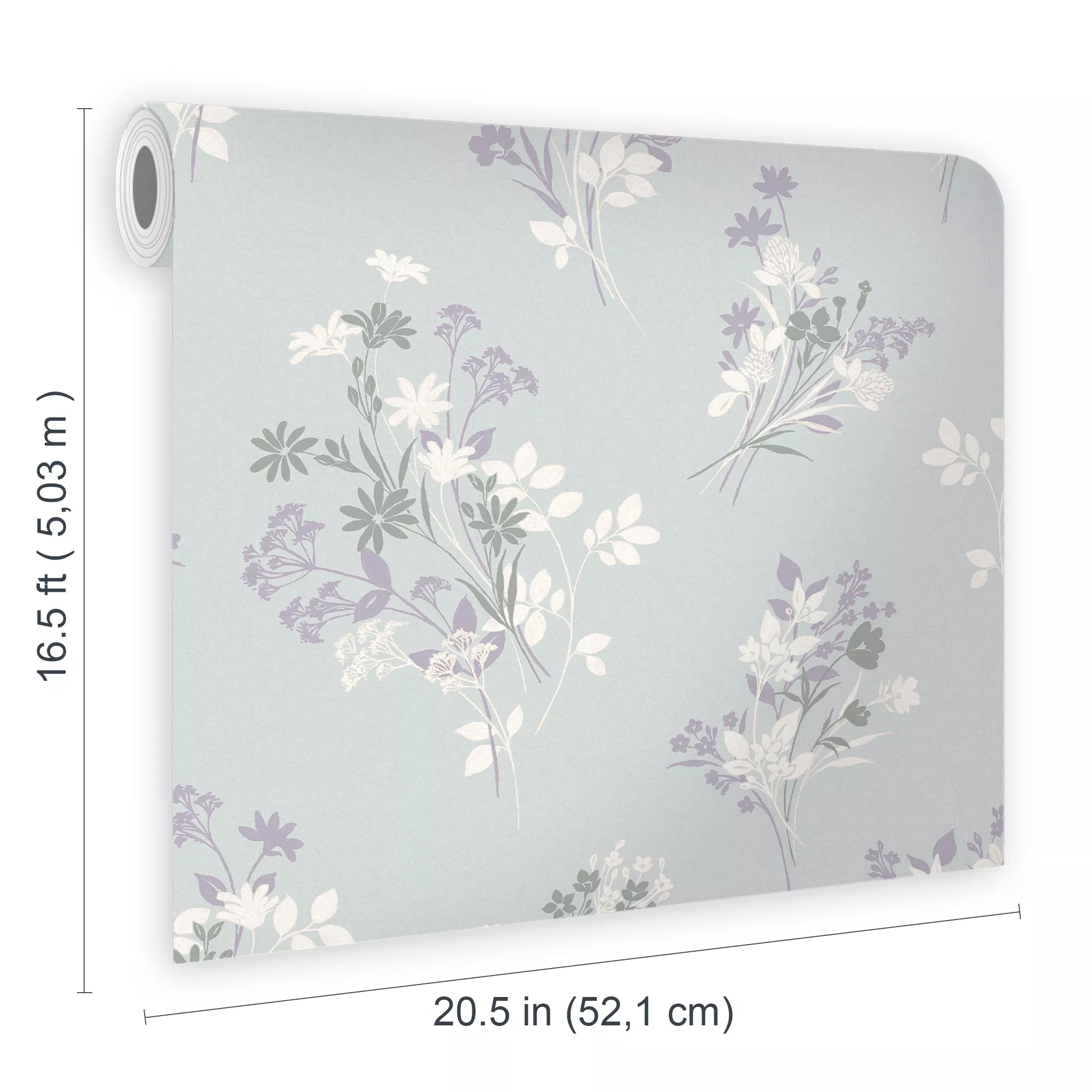 Laura Ashley Igerna Blue, Purple & Green Floral Smooth Wallpaper 7 Laura Ashley Igerna Blue, Purple & Green Floral Smooth Wallpaper - Image 7