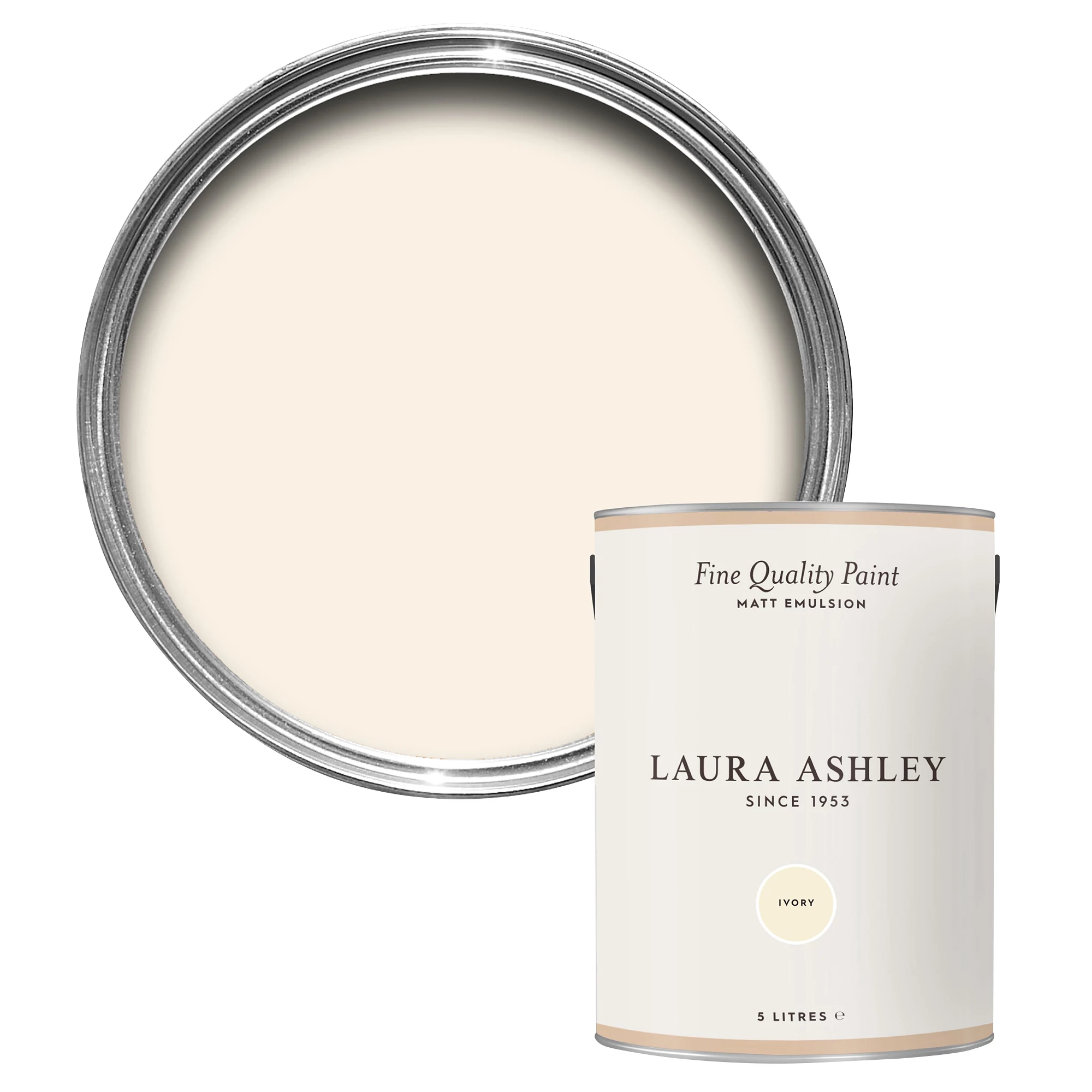 Laura Ashley Ivory Matt Emulsion Paint, 5L 1 Laura Ashley Ivory Matt Emulsion Paint, 5L