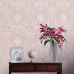 Laura Ashley Josette Amethyst Damask Smooth Wallpaper -Laura Ashley Sales Store laura ashley josette amethyst damask smooth wallpaper5011583467871 20i bq
