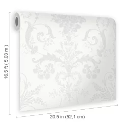 Laura Ashley Josette Damask Silver Effect Smooth Wallpaper 11 Laura Ashley Josette Damask Silver Effect Smooth Wallpaper -Laura Ashley Sales Store laura ashley josette damask silver effect smooth wallpaper5011583467819 02t bq