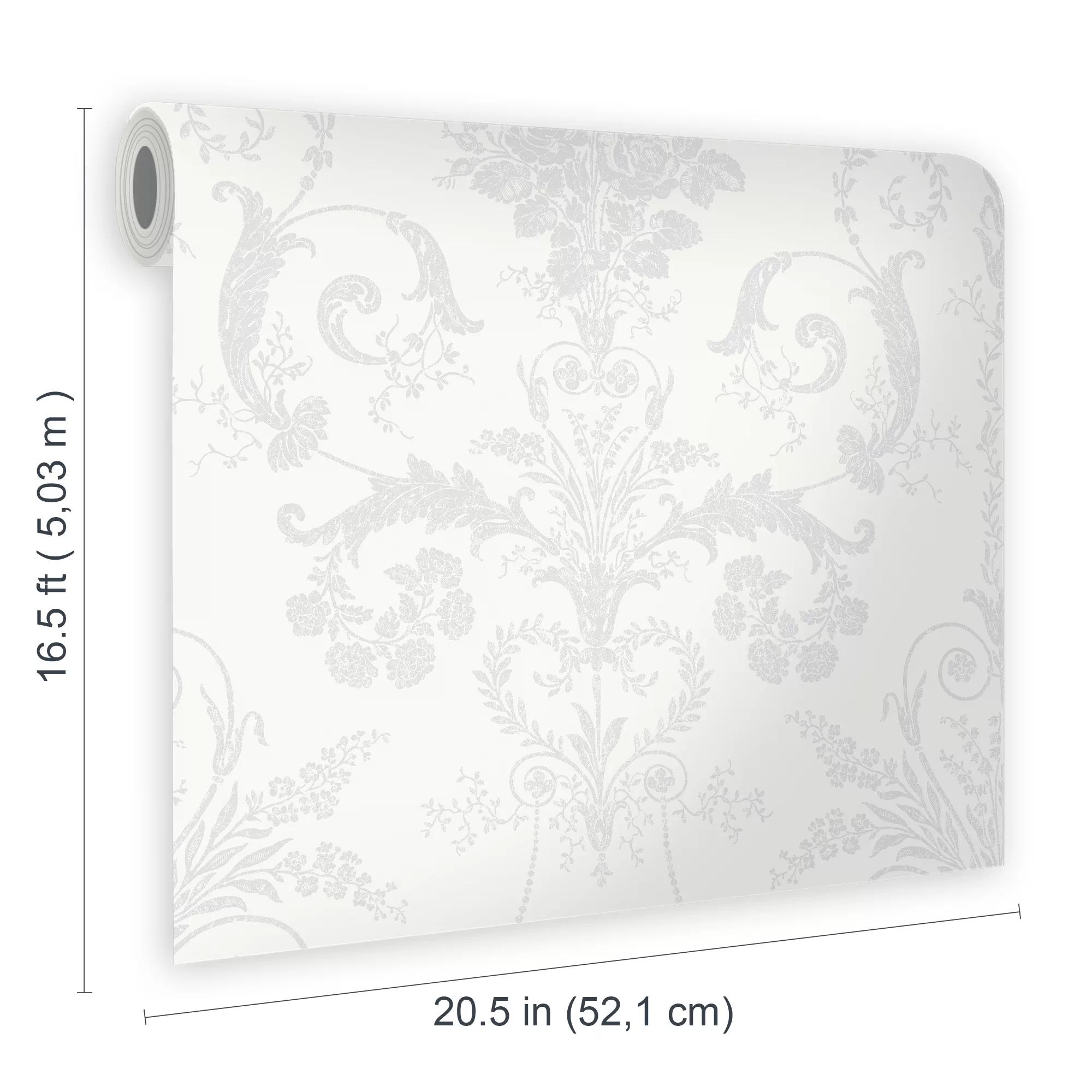 Laura Ashley Josette Damask Silver Effect Smooth Wallpaper 6 Laura Ashley Josette Damask Silver Effect Smooth Wallpaper - Image 6