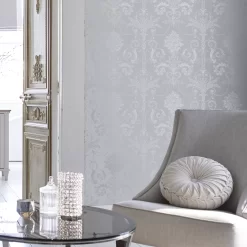 Laura Ashley Josette Damask Silver Effect Smooth Wallpaper 10 Laura Ashley Josette Damask Silver Effect Smooth Wallpaper -Laura Ashley Sales Store laura ashley josette damask silver effect smooth wallpaper5011583467819 21i bq