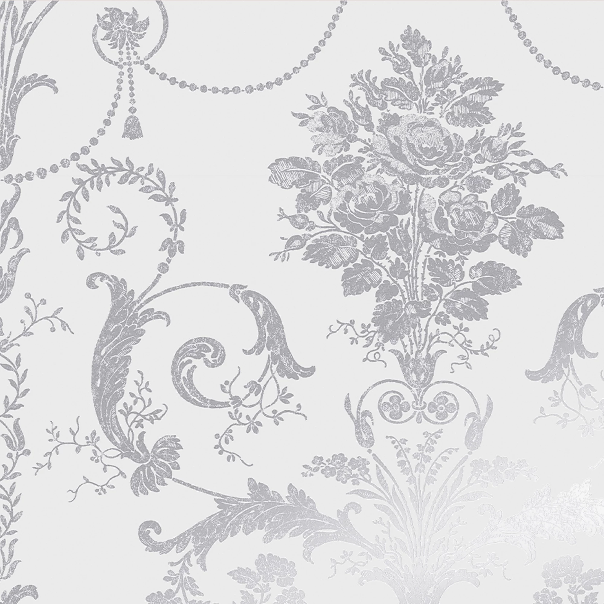 Laura Ashley Josette Damask Silver Effect Smooth Wallpaper 3 Laura Ashley Josette Damask Silver Effect Smooth Wallpaper - Image 3